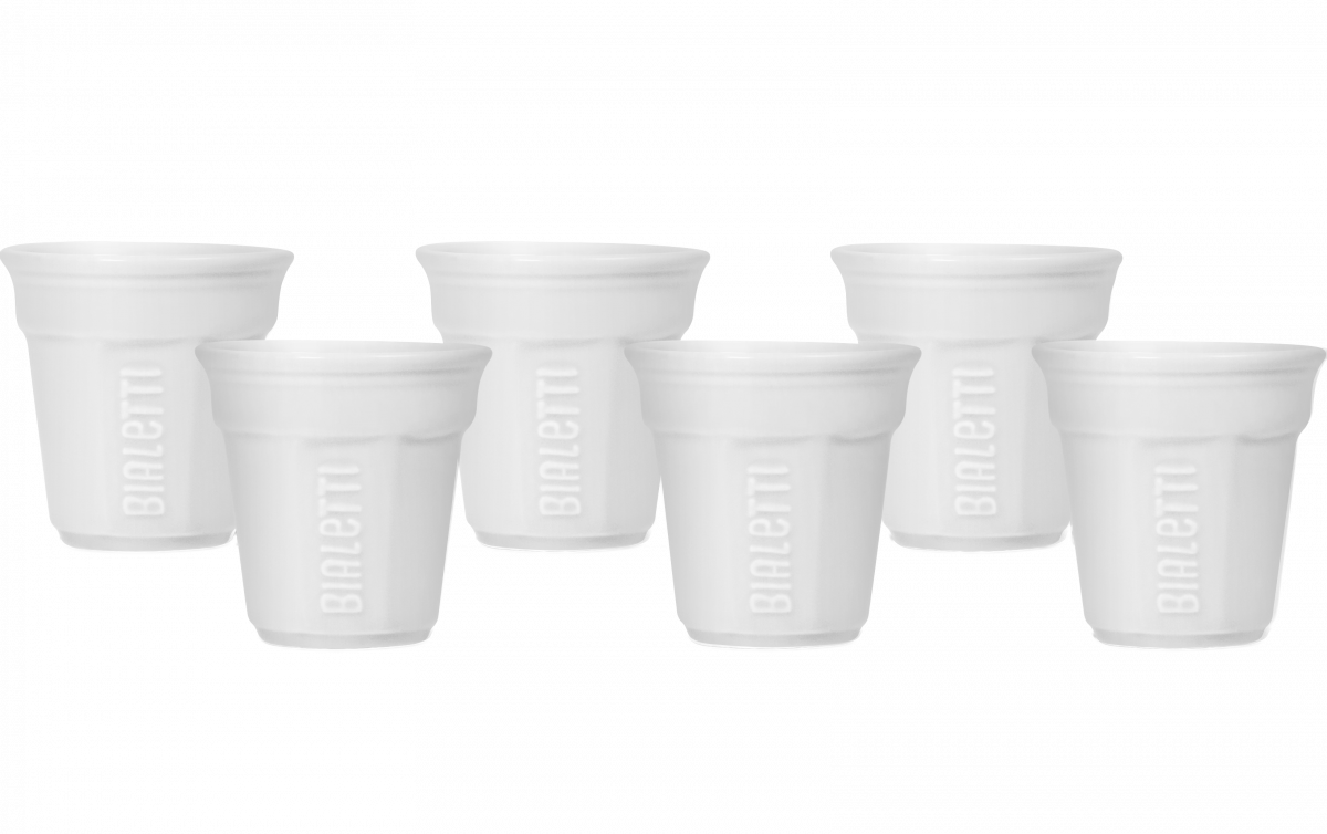 Bialetti Espressobecher-Set weiß. 6-tlg