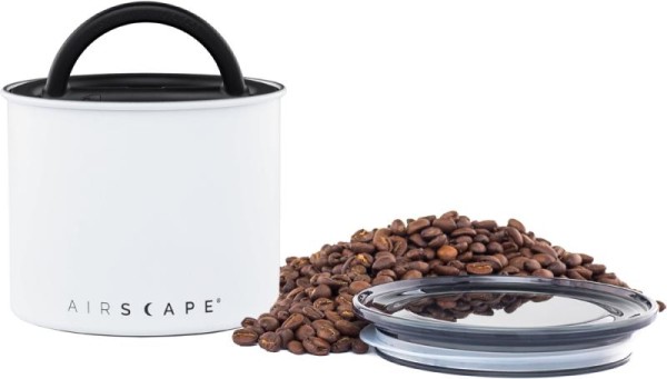 Airscape Kaffeedose klein, weiß matt, Edelstahl