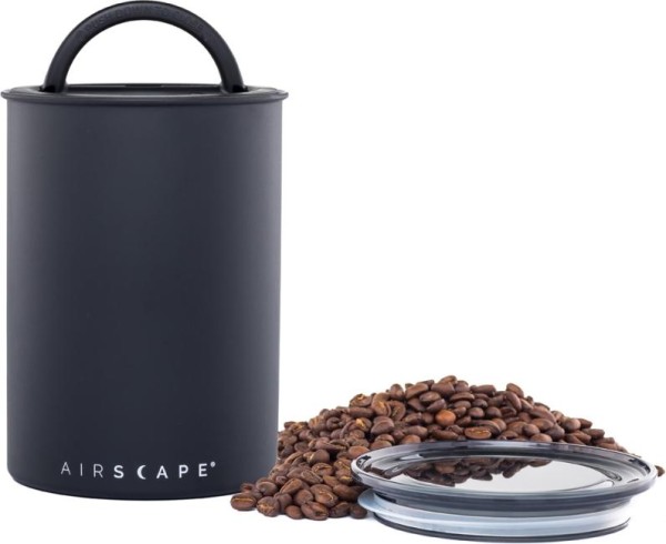 Airscape Kaffeedose mittel, schwarz matt, Edelstahl